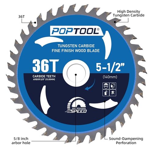5-1/2 Inch Circular Saw Blade, 2pcs 24T/36T Tungsten Carbide Teeth with 5/8 Inch Arbor, for Fast Wood Cutting in Saudi Arabia