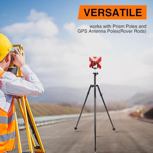 حامل ثلاثي من ألياف الكربون لأعمدة المنشور، بطول 6 أقدام/1.8 متر وارتفاع قابل للتعديل، لمحطات مسح الأراضي الإجمالية، أسود in Kuwait