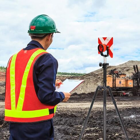 حامل ثلاثي من ألياف الكربون لأعمدة المنشور، بطول 6 أقدام/1.8 متر وارتفاع قابل للتعديل، لمحطات مسح الأراضي الإجمالية، أسود in Kuwait