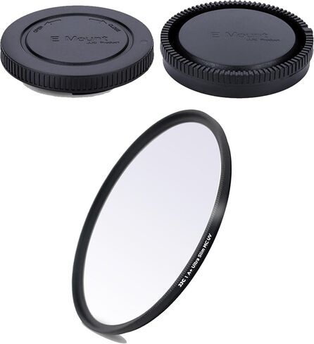JJC E-Mount Body Cap Rear Lens Cover & 40.5mm UV Filter for Sony A6000 A6100 A6300 A6400 A6500 A6700 A5100 ZV-E10 ZV-E1 A7C A7CII Camera with E PZ 16-50mm Lens or FE 28-60mm Kit Lens in Saudi Arabia