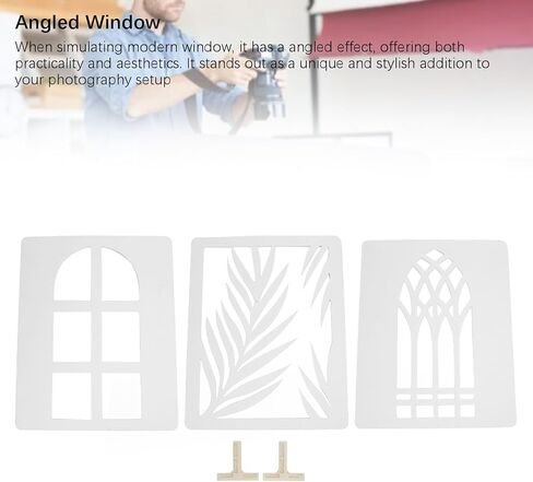 3Pcs Light Shadow Boards, Angled Window, Distinctive Light Effects, PVC Foam Board with Foot Stands for Photography Studio, Jewelry, Cosmetics in Kuwait