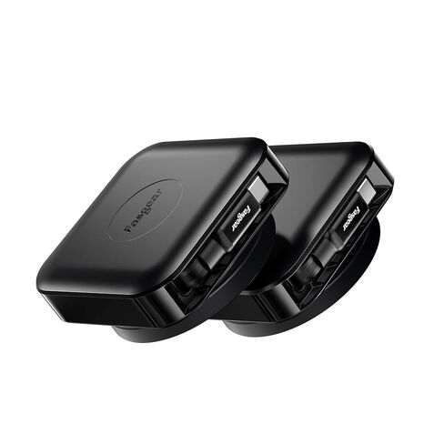 Fasgear Retractable USB C Cable, 2 Pack, 6ft, Black in Saudi Arabia