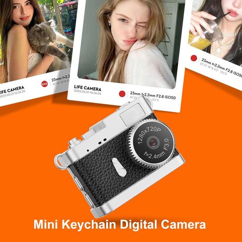 Keychain Camera, 1080P Retro Digital Camera with 0.96 Inch Color Screen LED Light, Portable Tiny Video Recorder for Travel Study Recording (Black) in Saudi Arabia
