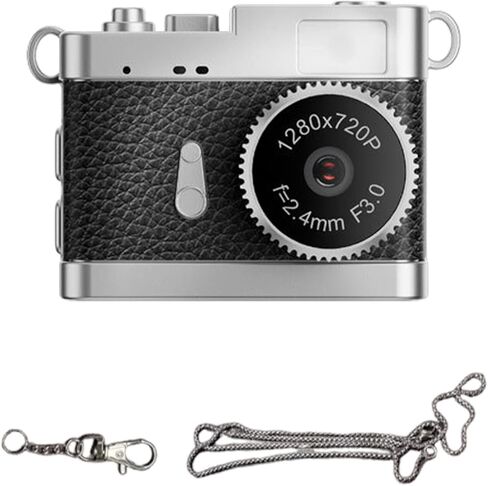 Keychain Camera, 1080P Retro Digital Camera with 0.96 Inch Color Screen LED Light, Portable Tiny Video Recorder for Travel Study Recording (Black) in Saudi Arabia