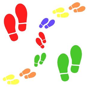 Crime Scene Stickers 60Pcs Black PVC Footprint Floor Decals Stickers, 7 X 2.76 Inch Agent Foot Prints for Classroom Floor Line Up Guide Direction Sticker for Home Office Party Decor in Kuwait