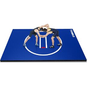 GYMMALL Wrestling Mat 6.6'x10'/10'x10' for Home Outdoor Indoor, 1.2" Thick Foldable XPE Jiu Jitsu Floor Exercise Mat for Gymnastics, PE Training, BJJ, MMA, Martial Art, Grappling, Judo, Boxing, Yoga in Kuwait
