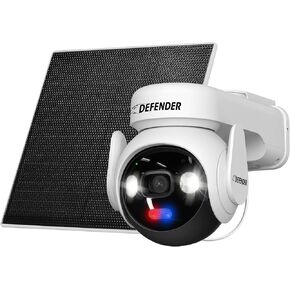 كاميرا مراقبة البطارية اللاسلكية Defender AI 4K Guard فائقة الشحن AOV، تسجيل 24/7، 360 درجة PTZ، تتبع AI، الإعداد في 5 دقائق، بطارية 10,000 مللي أمبير، لوحة شمسية 5 وات، تطبيق Guard (حزمة واحدة) in Kuwait