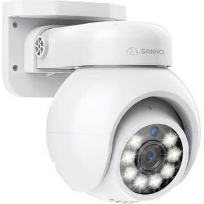 كاميرا SANNCE 4K 8MP PoE IP بشكل قبة مع ميكروفون/صوت، كاميرا أمان PT رؤية ليلية خارجية 100 قدم مقاومة للماء IP66 زاوية واسعة داخلية 2.8 مم تسجيل 24/7 in Kuwait