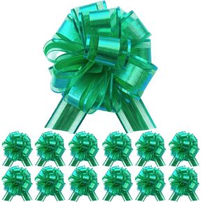 12PCS Rainbow Color Pull Bows for Gift Wrapping, 6 Inches Large Gift Bow, Colorful Laser Ribbon Decoration for Flower Bouquets and Basket, Aurora Bows for Birthday Presents, Anniversary, Wedding in Kuwait