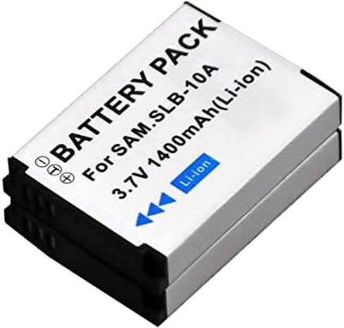 2X SLB-10A بطارية + شاحن USB واحد ل ex2f hz10w it100 p1000 sl720 wb151 wb151f wb152f wb200f wb2100 wb280f wb500 wb550 wb690 wb700 wb710 wb750 wb800f wb850 wb850f wb855f hmx-u10 u100 s1a in Kuwait
