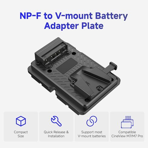 محول لوحة بطارية Accsoon NP-F إلى V-Mount لشاشات كاميرا CineView M7 Pro/CineView M7 سريعة الإصدار وخفيفة الوزن ومتوافقة مع بطارية V-Mount، طاقة لشاشة الكاميرا لمراقبة صناعة الأفلام in Kuwait