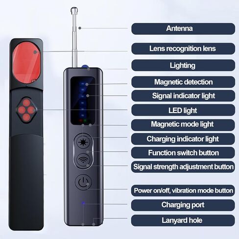 كاشفات الكاميرا الخفية، كاشف تعقب الإشارات اللاسلكية بنظام تحديد المواقع العالمي (GPS) المحمول، كاشف أخطاء 5 مستويات حساسية للمنزل، الفندق، السفر، المكتب، الحمام in Kuwait