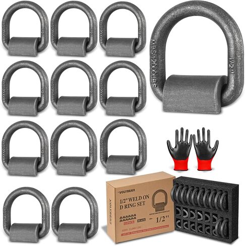 4 حزمة 1/2 "حلقة WELD-ON المزورة الشاقة ، 1/2 بوصة D-Ring Trailer TINER DOWN AND TRAINER ، PACK-TRACK ، SEMI-TRUCK ، RV ، ATV TIDOWNS ، MACHINERY ، VAN. MBS: 12000 LBS in Kuwait