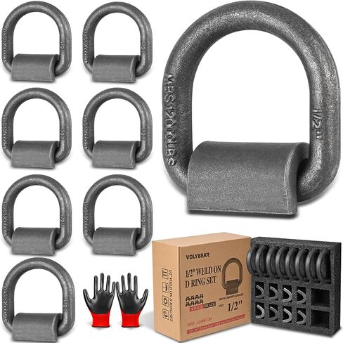 4 حزمة 1/2 "حلقة WELD-ON المزورة الشاقة ، 1/2 بوصة D-Ring Trailer TINER DOWN AND TRAINER ، PACK-TRACK ، SEMI-TRUCK ، RV ، ATV TIDOWNS ، MACHINERY ، VAN. MBS: 12000 LBS in Kuwait