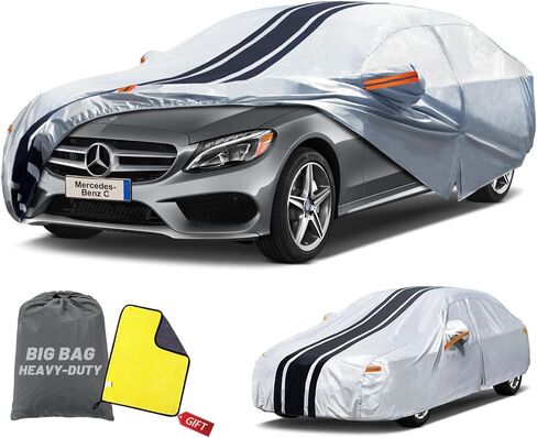 [2025 Upgrade] 10-Layer Waterproof Coupe Sports Car Cover. Full Outdoor Small Car Covers. Universal Fit for Mazda Miata MX5, Honda S2000. Kia Rio, Sun Snow Rain. Size A1 (up to 165 inch) in Saudi Arabia