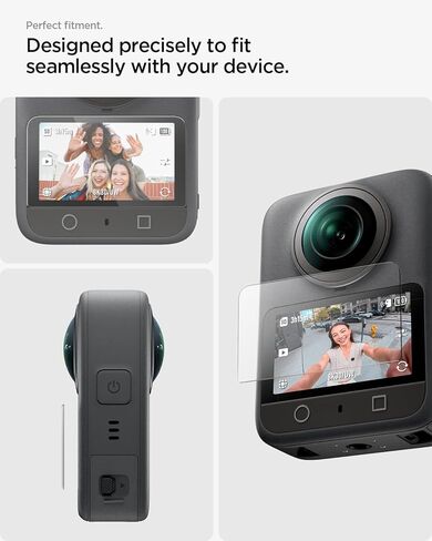 واقي شاشة زجاجي مقوى من Spigen [Glas.tR Slim] مصمم لحزمة DJI Osmo360-2 in Kuwait