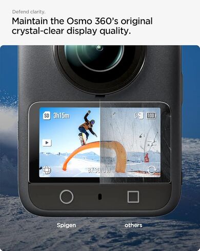 واقي شاشة زجاجي مقوى من Spigen [Glas.tR Slim] مصمم لحزمة DJI Osmo360-2 in Kuwait