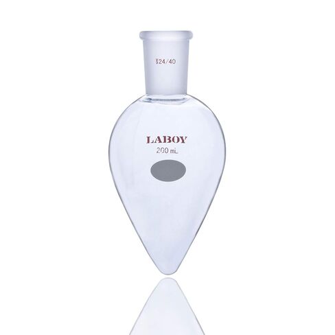 Laboy Glass 100mL Heavy Wall Pear-Shaped Flask with 24/40 Joint, Borosilicate 3.3 Hand-Blown Recovery Flask for Rotary Evaporator, Organic Chemistry in Saudi Arabia