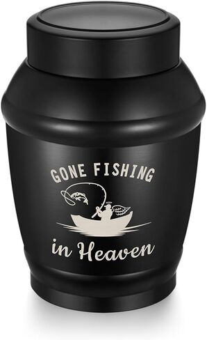 SOITIS Medium Urns for Human Ashes - 5.5 Inches Black Cross Stainless Steel Urn for Ashes Keepsake, Cremation Urns Memorial Holder, Funeral Decorative Urn for Women Men in Saudi Arabia