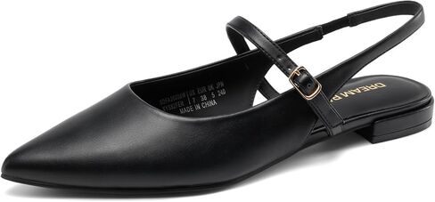 DREAM PAIRS Women's Slingback Dress Pointed Toe Flats Ballet Mary Jane Flat Shoes with Buckle Strap Low Heel Dressy Flats in Saudi Arabia