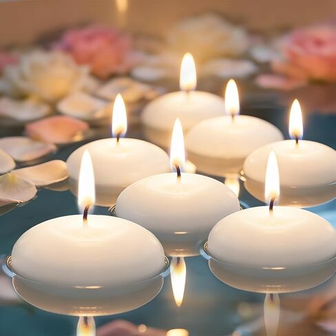 White Floating Candles - 30 PCS Small Floating Candles for Centerpieces Unscented Dripless Wax Burning for Home Decorations, Weddings, Parties, Holiday, Special Occasions and Christmas in Saudi Arabia