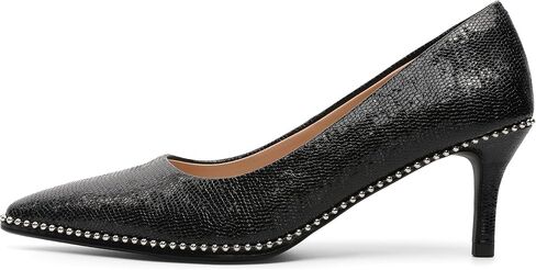 Women's Mid Stiletto Heels Low Kitten Heels Closed Pointey Toe Pumps Slip-on Sliver Beads Pumps Ladies Work Office Dress Shoes 2.5 Inches in Saudi Arabia