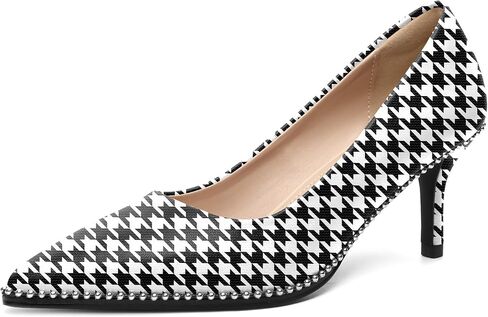 Women's Mid Stiletto Heels Low Kitten Heels Closed Pointey Toe Pumps Slip-on Sliver Beads Pumps Ladies Work Office Dress Shoes 2.5 Inches in Saudi Arabia