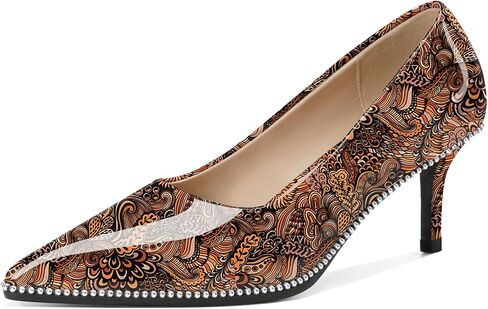 Women's Mid Stiletto Heels Low Kitten Heels Closed Pointey Toe Pumps Slip-on Sliver Beads Pumps Ladies Work Office Dress Shoes 2.5 Inches in Saudi Arabia