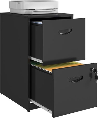 2 Drawer File Cabinet with Lock, Metal File Cabinets for Home Office, Under Desk Storage, Printer Stand, Office File Cabinets for Letters and File Boxes, Assembly Required, Pink in Saudi Arabia
