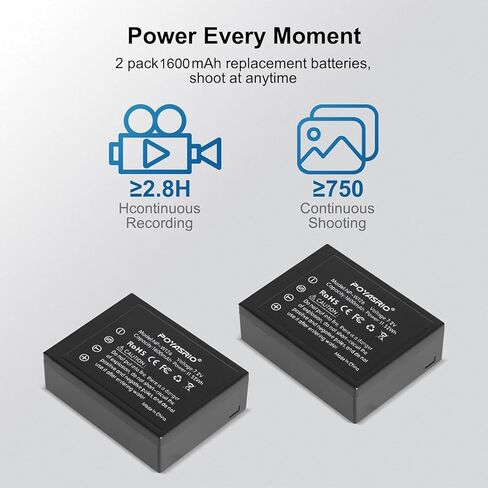 عبوتان من بطارية NP-W126/W126S وشاحن مزدوج لكاميرات فوجي فيلم X100V، X100F، X-A5، X-A10، X-E4، X-Pro2، X-Pro3، X-T1، X-T2، X-T3، X-T10، X-T20، X-T30، X-T30 II، X-T100، اكس-T200 فاين بيكس in Kuwait