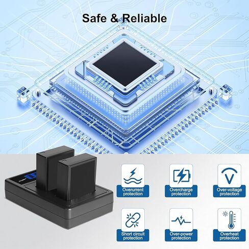 عبوتان من بطارية NP-W126/W126S وشاحن مزدوج لكاميرات فوجي فيلم X100V، X100F، X-A5، X-A10، X-E4، X-Pro2، X-Pro3، X-T1، X-T2، X-T3، X-T10، X-T20، X-T30، X-T30 II، X-T100، اكس-T200 فاين بيكس in Kuwait