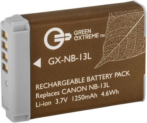 مجموعة بطاريات Green Extreme 2 NB-13L وشاحن صغير الحجم (3.7 فولت، 1250 مللي أمبير في الساعة) in Kuwait