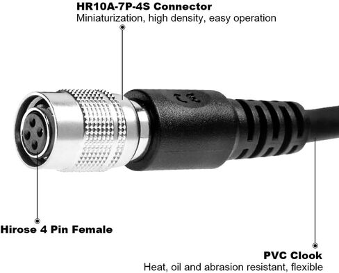 Uonecn Hirose 4 Pin Female HR10A-7P-4S to Flying Leads Industrial Cameras Cable for SmallHD AC7 DP7 Video Monitor 5M / 16.4FT in Saudi Arabia
