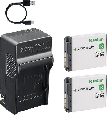 بطارية Kastar 3 عبوات وشاحن تيار متردد وUSB-C، متوافق مع Sony NP-FR1 BC-CS3 لكاميرات Cyber-Shot DSC-P100 P150 P200 T30 T50 G1 V3 الرقمية in Kuwait