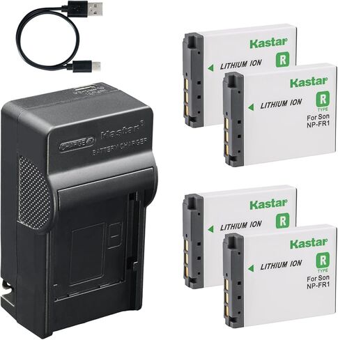 بطارية Kastar 3 عبوات وشاحن تيار متردد وUSB-C، متوافق مع Sony NP-FR1 BC-CS3 لكاميرات Cyber-Shot DSC-P100 P150 P200 T30 T50 G1 V3 الرقمية in Kuwait
