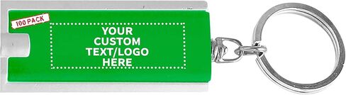 DISCOUNT PROMOS 100 Flashlight Keychains Pack - Customizable Text, Logo - Rectangle, Plastic - Black in Kuwait