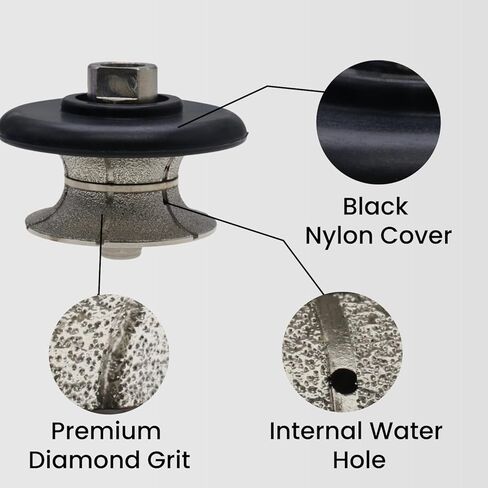 1-1/4 Inch Full Bullnose Diamond Profile Wheel, Hand Profiler Router Bit Wheel for Granite Marble Concrete, 40/50 Grit, Shape V, 5/8’’-11 Thread in Saudi Arabia