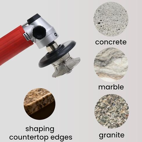 1-1/4 Inch Full Bullnose Diamond Profile Wheel, Hand Profiler Router Bit Wheel for Granite Marble Concrete, 40/50 Grit, Shape V, 5/8’’-11 Thread in Saudi Arabia