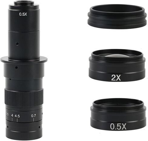 0.7X-4.5X Adjustable 180X 300Х Lens + 0.5X 2X 0.35X 1X Extra Lens for Microscope Camera(90x-360x) in Saudi Arabia