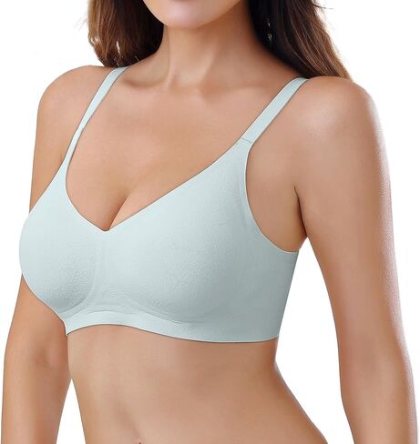 Seamless Bra V Neck Lace Floral Wireless Bralette No Underwire Bra for Women in Saudi Arabia
