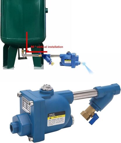 Air Compressor Automatic Drainer, 2.5MPa Aluminum Alloy Storage Tank Air Compressor Drainer Brass Ball Valve Mass Flow Pneumatic Drainage Valve for Gas Tank in Saudi Arabia