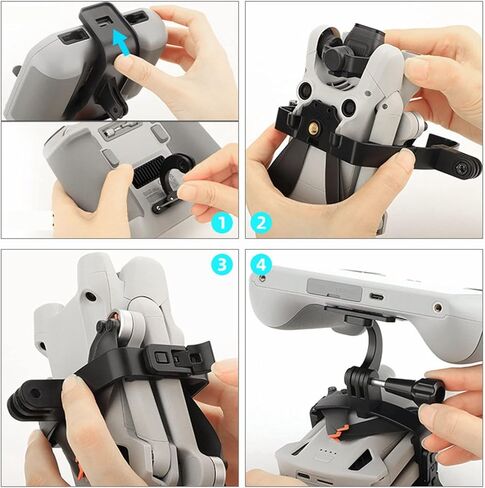 Drone Handheld Stabilizer Bracket Multi Angle Adjustable Gimbal Camera Mount Holder Grip Compatible with Mini 3 Pro RCN1 Controller Black Plastic 3 Accessories in Saudi Arabia