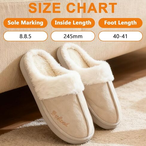 Thick-Soled Fuzzy Slippers with Anti-Slip Sole, Warm Plush Lined Short Ankle Slippers for Women Men in Saudi Arabia