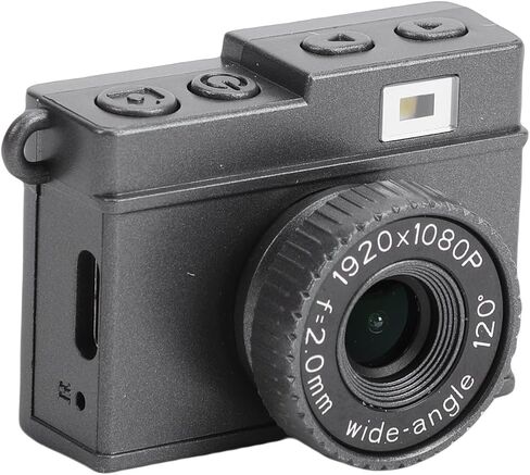 كاميرا ciciglow Mini Keychain، كاميرا صغيرة ريترو 1080P HD 8.6MP مع شاشة 1.14 بوصة، عدسة زاوية واسعة 120 درجة، للسفر في الهواء الطلق صورة شخصية للمدرسة (رمادي) in Kuwait