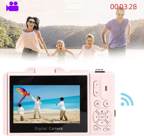 Eujgoov 5K Digital Camera, 75MP Photography Camera with 18X Digital Zoom 3 Inch 180 Degree Flip Screen for Vlogging Live Streaming and Webcasting in Saudi Arabia