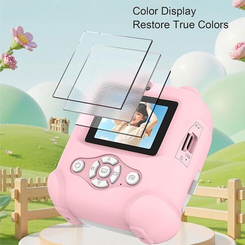 VBESTLIFE Kids Instant Print Camera, 48MP HD 1080P 16X Zoom Inkless Printing Camera with 2.4 Inch Screen, for Children Photography and Fun Selfies (Roseate) in Saudi Arabia