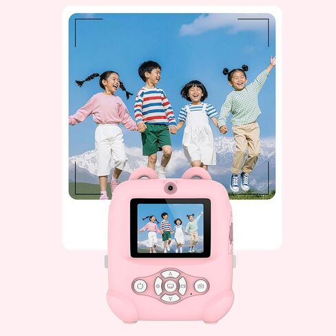 VBESTLIFE Kids Instant Print Camera, 48MP HD 1080P 16X Zoom Inkless Printing Camera with 2.4 Inch Screen, for Children Photography and Fun Selfies (Roseate) in Saudi Arabia