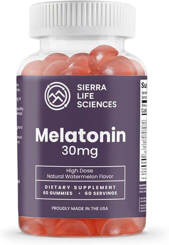 30mg melatonin gummy | ارتفاع جرعة الدعم للنوم للبالغين | صياغة متطورة واحدة في اليوم مصنوعة من الصياغة المشتقة من Apple | نباتي ، غير المعدمراء واضحة (3 عبوات) in Saudi Arabia