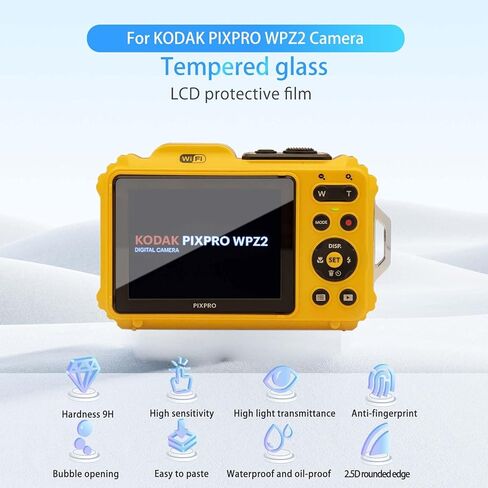[3 عبوات] واقي شاشة لـ KODAK PIXPRO WPZ2، زجاج مقسى عالي الدقة، صلابة 9 ساعات، خدش، مضاد لبصمات الأصابع، واقي غشاء من الزجاج المقوى لكاميرا KODAK PIXPRO WPZ2 in Saudi Arabia