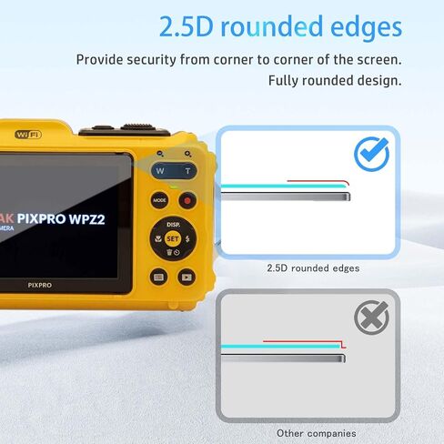 [3 عبوات] واقي شاشة لـ KODAK PIXPRO WPZ2، زجاج مقسى عالي الدقة، صلابة 9 ساعات، خدش، مضاد لبصمات الأصابع، واقي غشاء من الزجاج المقوى لكاميرا KODAK PIXPRO WPZ2 in Saudi Arabia